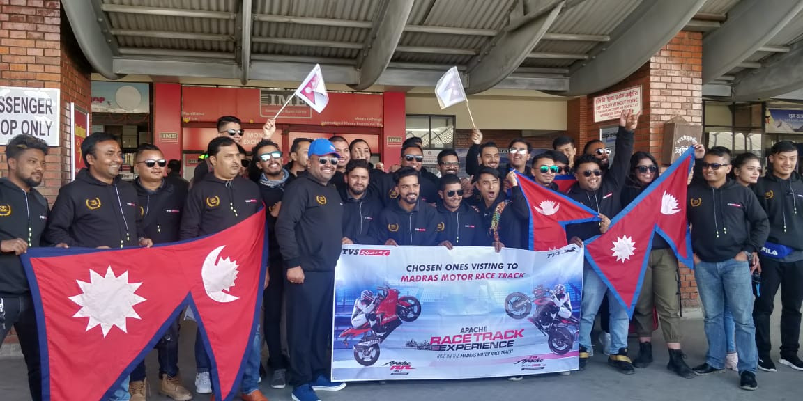 ‘टिभिएस अपाचे रेस ट्रयाक एक्सपिरियन्स’का विजेता चेन्नई प्रस्थान