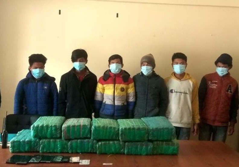 ५५ किलो गाँजासहित ६ जना पक्राउ