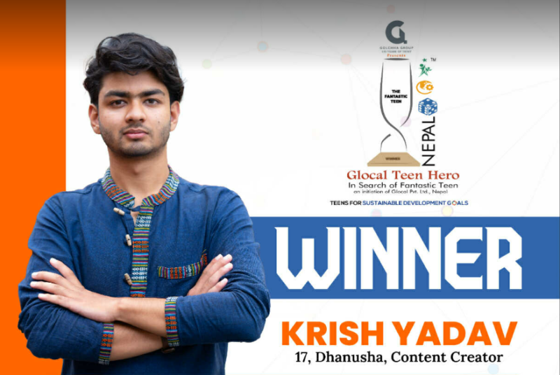 गोल्छा ग्रुपद्वारा प्रस्तुत ‘ग्लोकल टिन हिरो नेपाल २०२५’ को उपाधि १७ वर्षीय कृषलाई